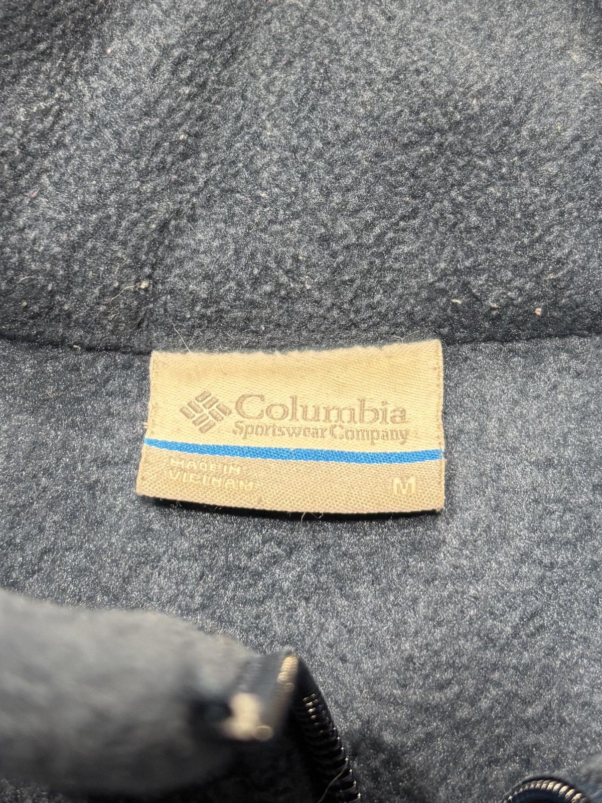 Columbia Jacket Womens M Blue Fleece Full Zip Stand Collar Pockets Outdoor