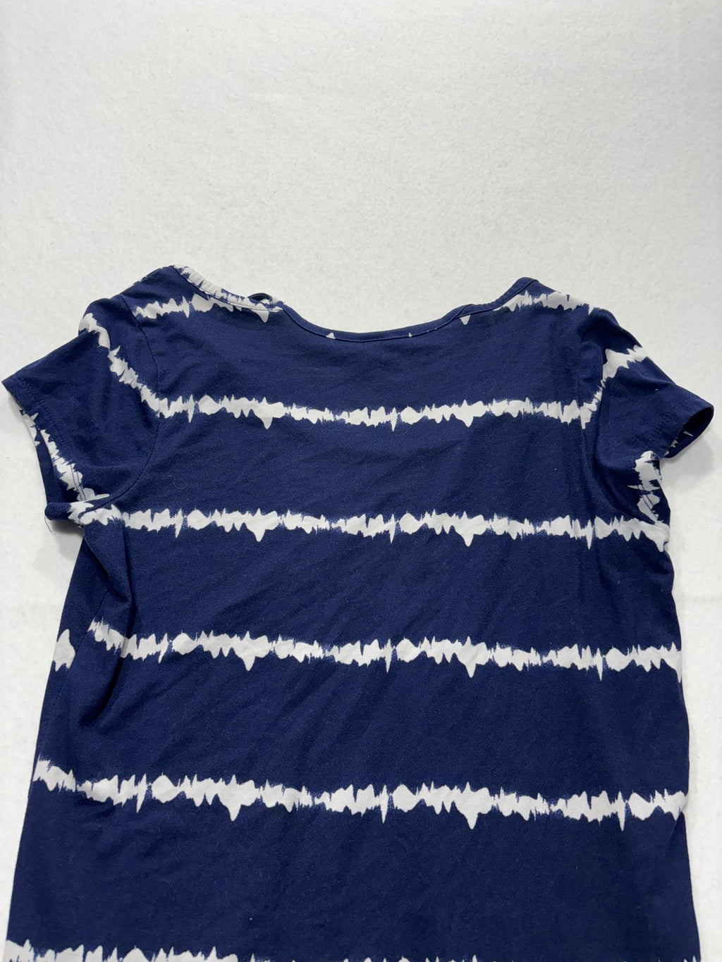 Poof Shirt Womens Medium Blue Stripe Scoop Neck Strap Casual Short Sleeve Tee