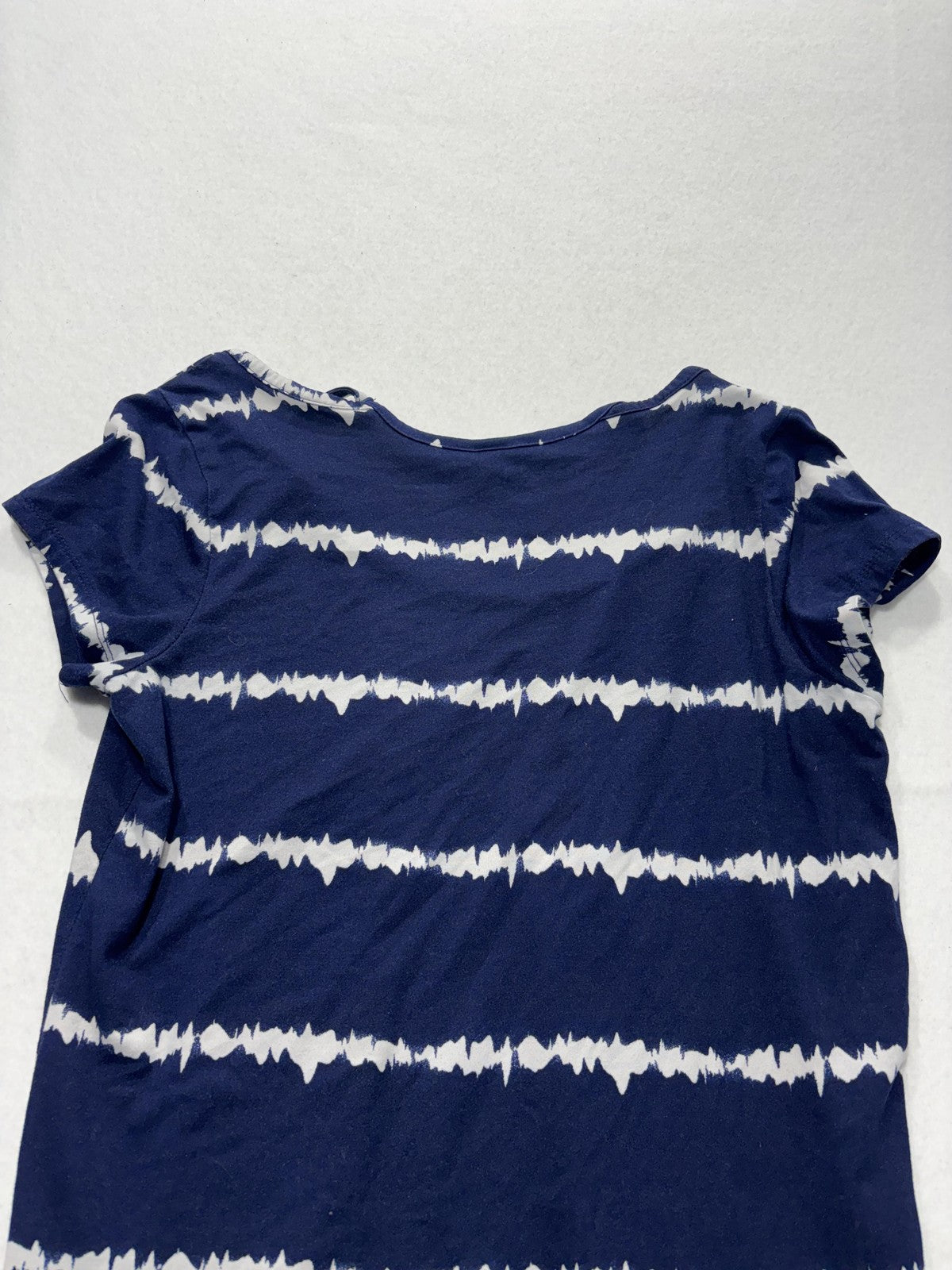 Poof Shirt Womens Medium Blue Stripe Scoop Neck Strap Casual Short Sleeve Tee