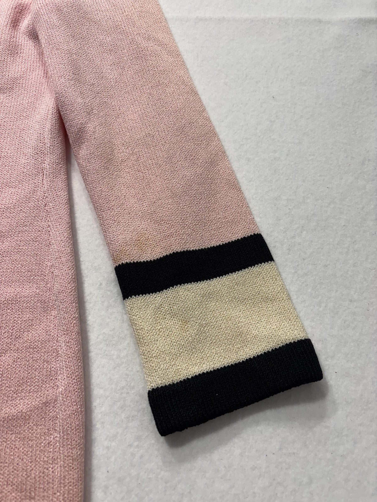 St. John Sweater Womens 6 Pink Collared Button Front Long Knit Cardigan