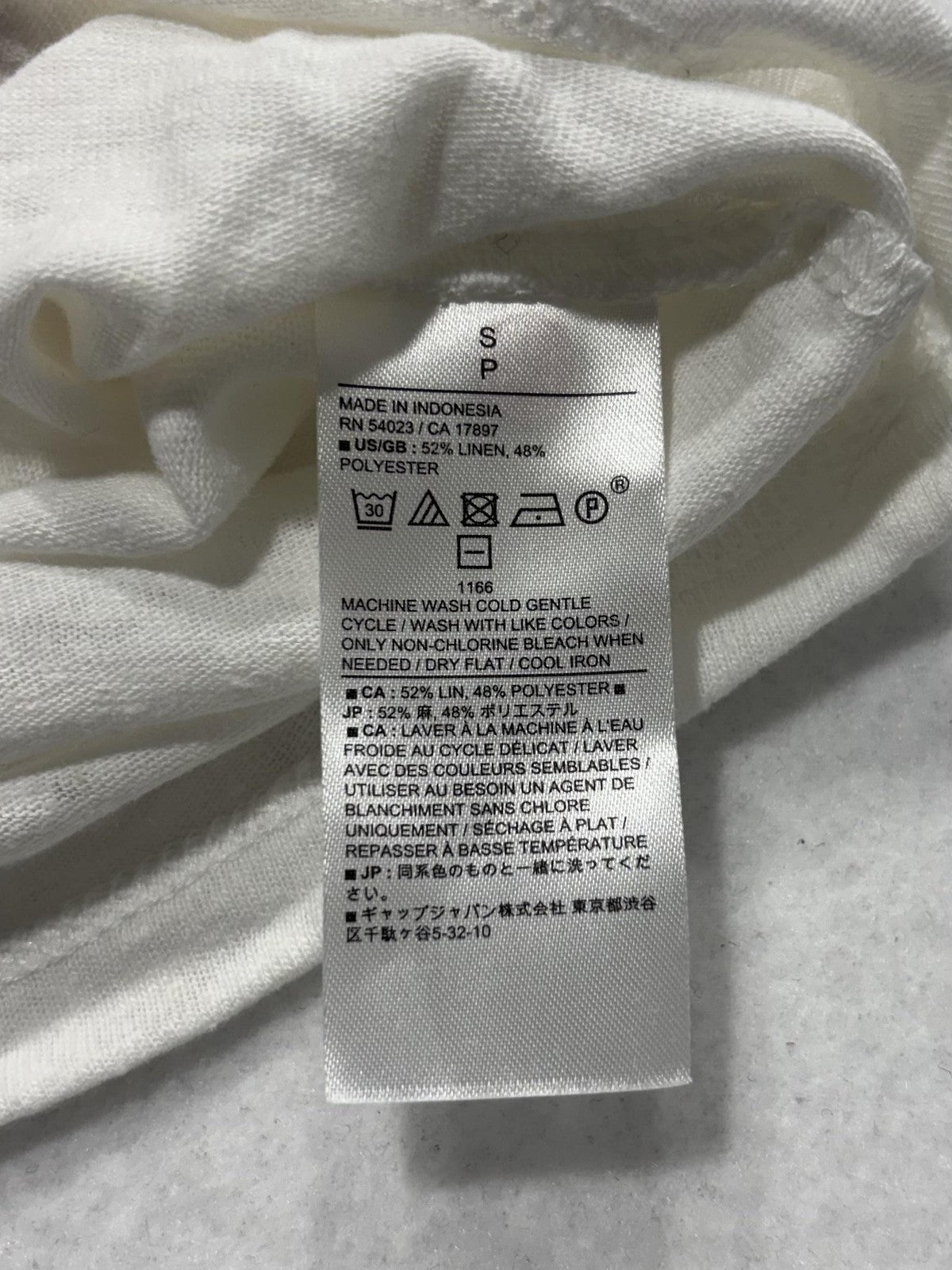 Banana Republic Shirt Womens Small White Linen Blend Crew Neck Short Sleeve Tee
