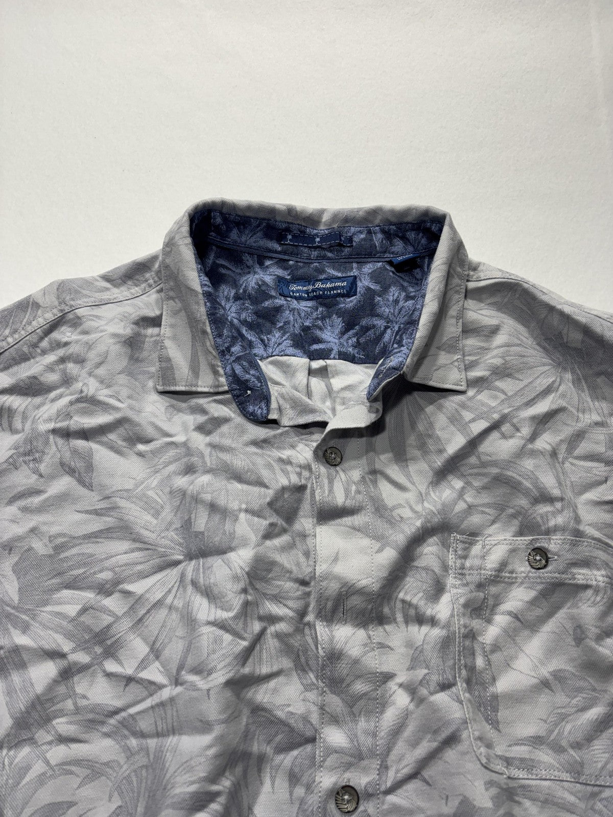 Tommy Bahama Shirt Mens 3XL Gray Canyon Beach Flannel Long Sleeve Button Up