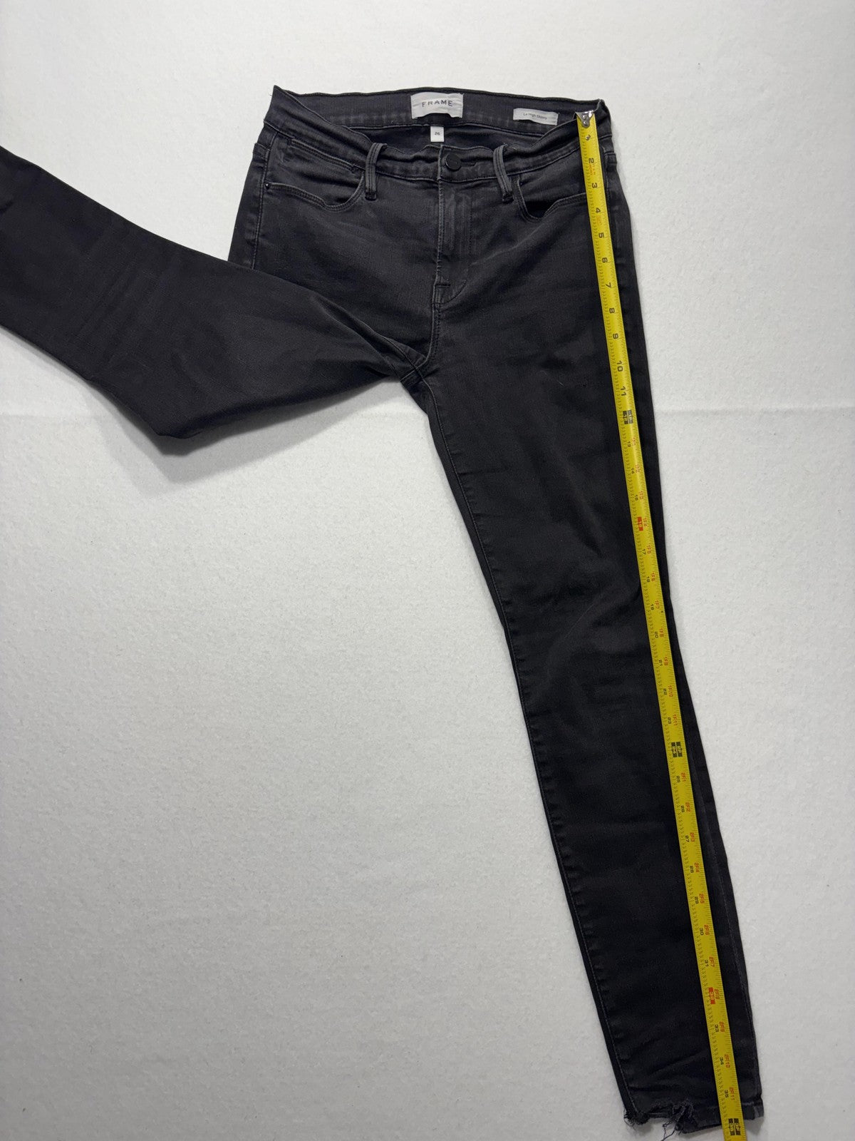 FRAME Le High Skinny Jeans Womens 26 Gray Charcoal Wash Mid Rise Stretch 26x28.5