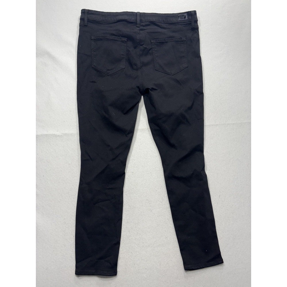 Paige Hoxton Ankle Jeans Womens 34 Black Wash Slim Stretch Distressed 34x28.5