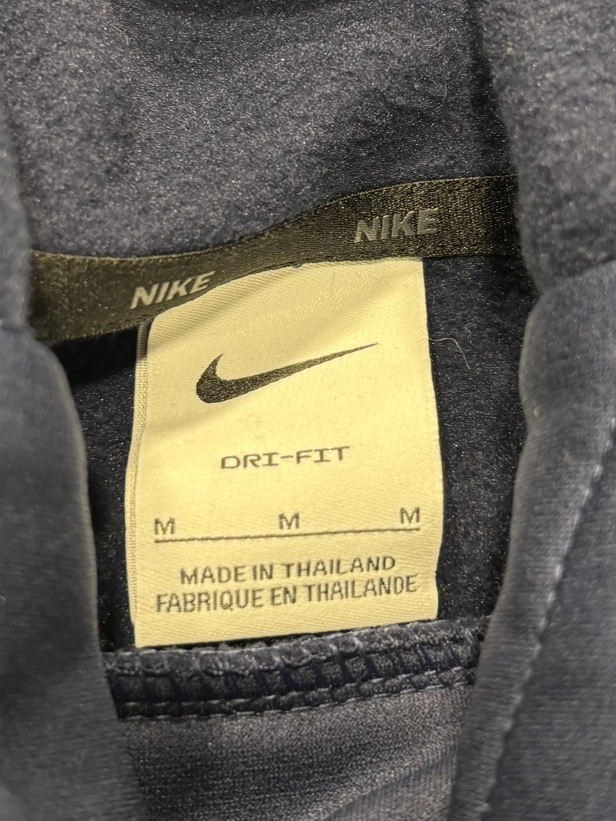Nike Dri-FIT Hoodie Mens Medium Blue Fleece Pullover Athletic Training Logo