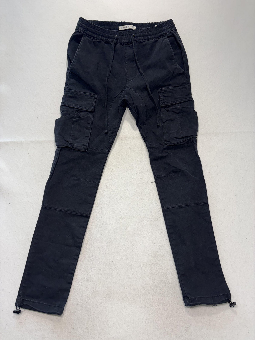 PacSun Mens Black Slim Tapered Cargo Jogger Pants Elastic Waist 28x28 XS