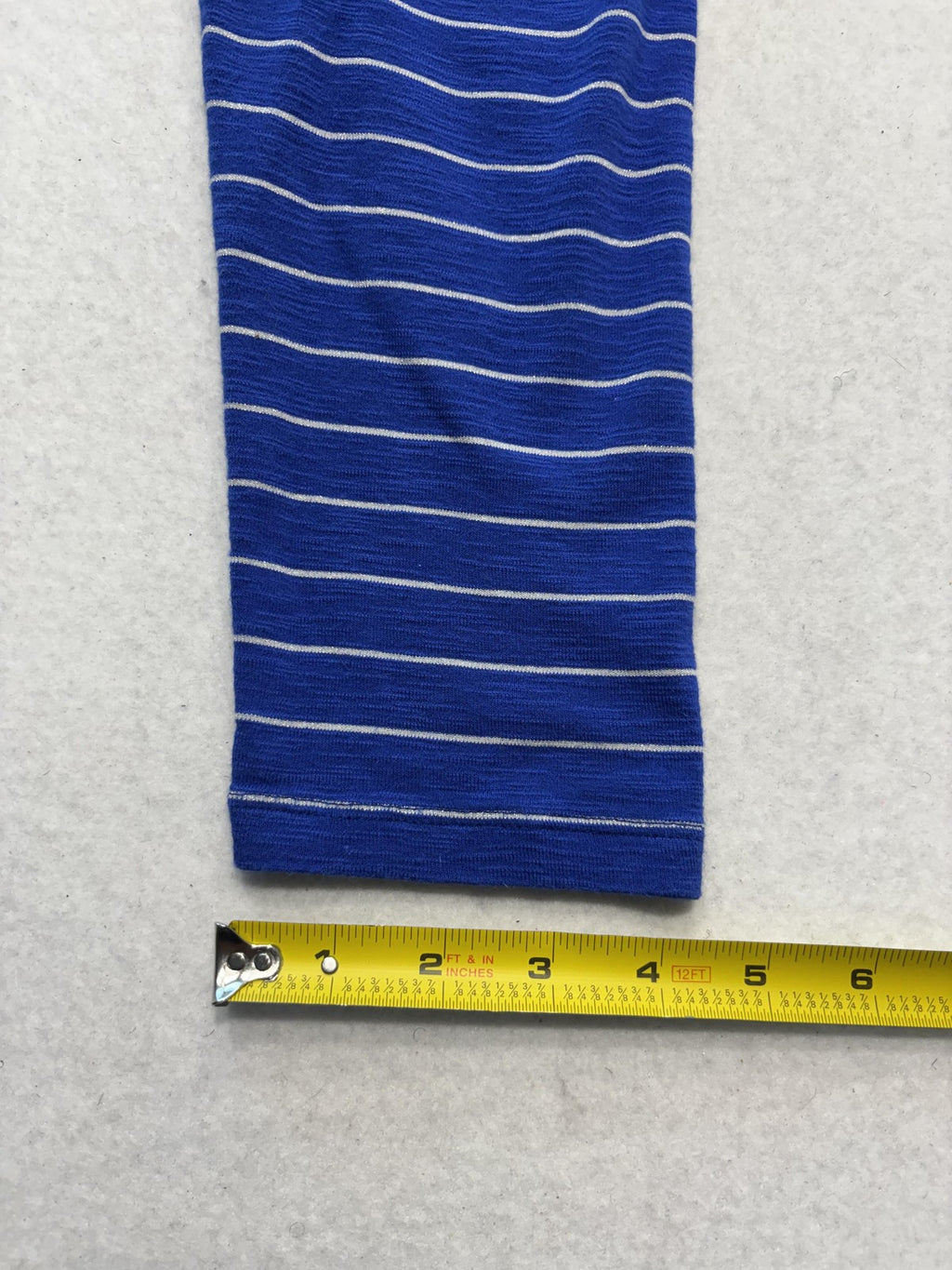 Tommy Bahama Shirt Womens Medium Blue Stripe Crew Neck 3/4 Sleeve Tunic Top