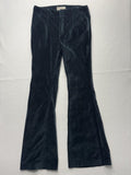 Free People Dress Pants Womens 30 Blue Velvet Flare Leg Zip Pockets Party