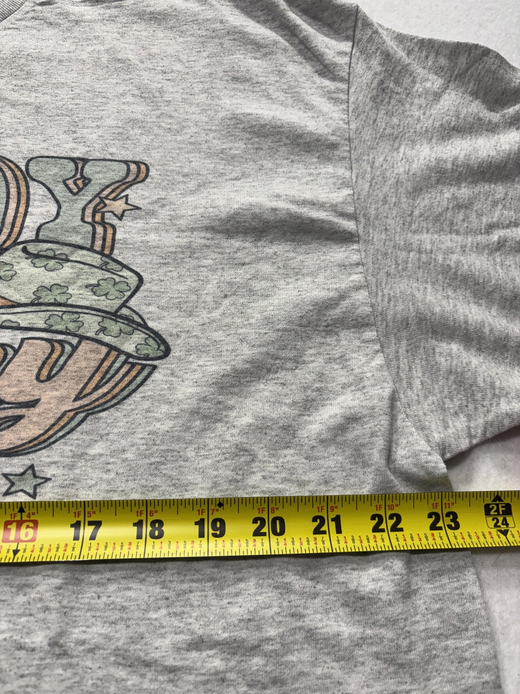 Gildan Mens XL Gray Howdy Go Lucky St Patricks Day Irish Graphic Tee DryBlend