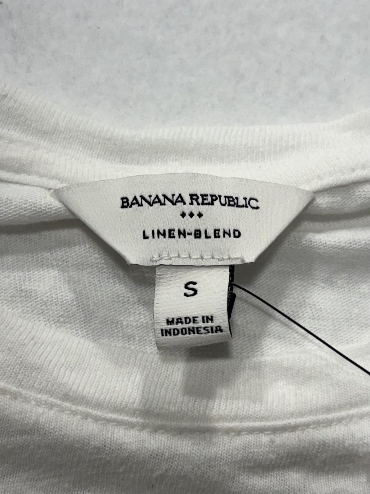 Banana Republic Shirt Womens Small White Linen Blend Crew Neck Short Sleeve Tee