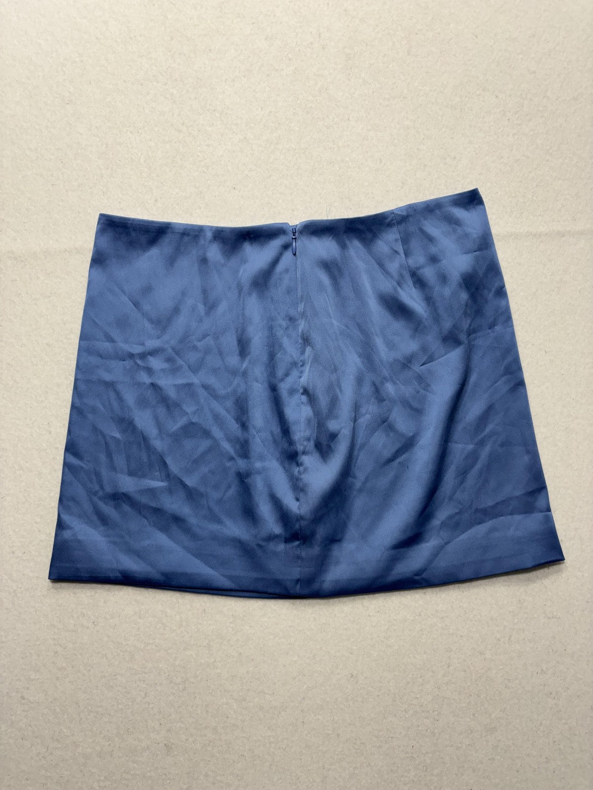 Sunday Best Skirt Womens 8 Blue Satin Mini Rocco Zip Back Aritzia Party Cocktail