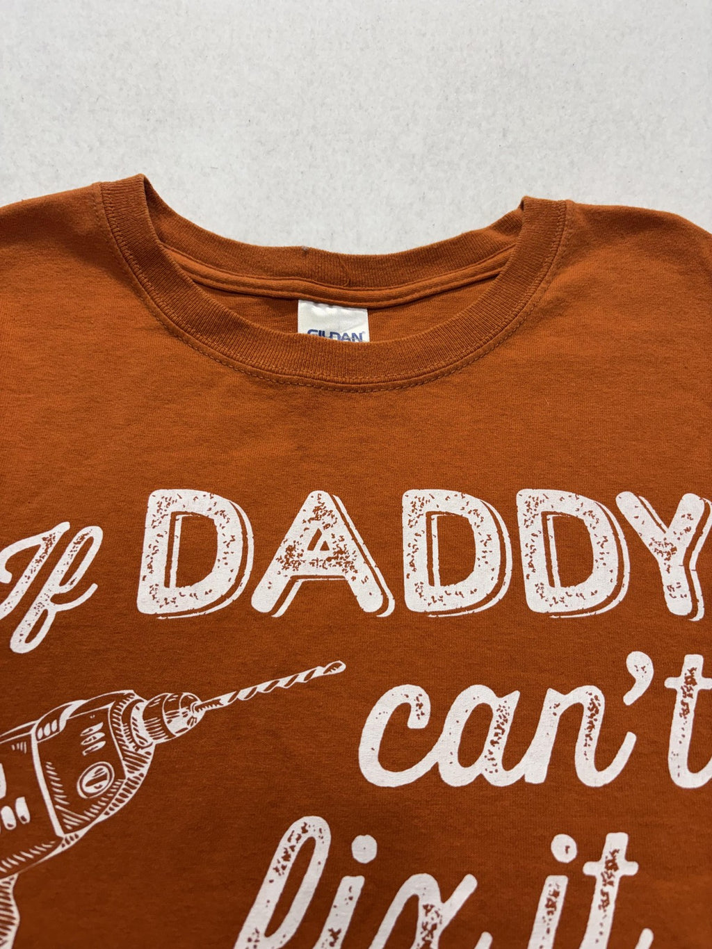 Gildan Shirt Mens XL Orange If Daddy Can't Fix It Graphic Tee Funny Dad Tools