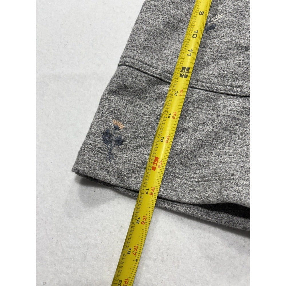 AG Sweat Shorts Womens Small Gray Embroidered Floral Knit Casual Elastic Waist