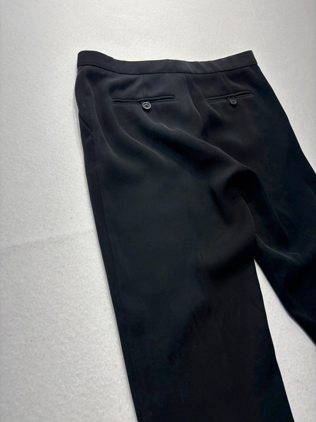 Theory Dress Pants Womens 6 Black Crepe Slim Ankle Lined Flat Front Work Career