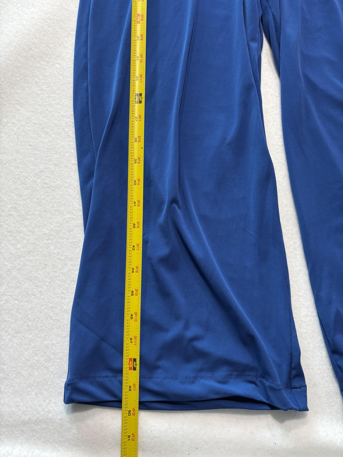 Chico's Jumpsuit Womens 2 Blue Sleeveless V Neck Wide Leg Stretch Pull On Dressy
