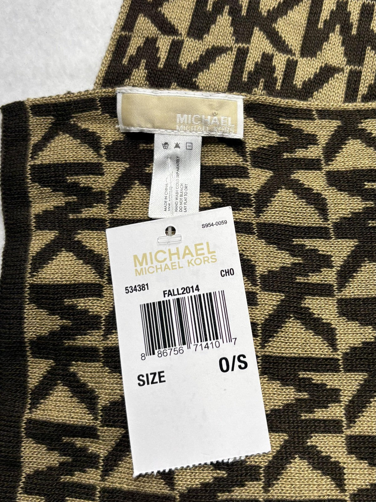 MICHAEL Michael Kors Scarf Womens One Size Brown MK Logo Knit Wrap Rectangle