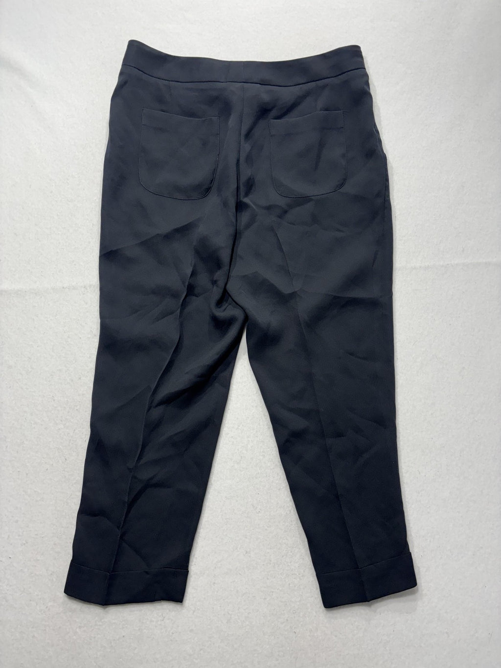 Rag & Bone Pants Womens 6 Black Cropped Straight Leg Cuffed Trousers Pockets