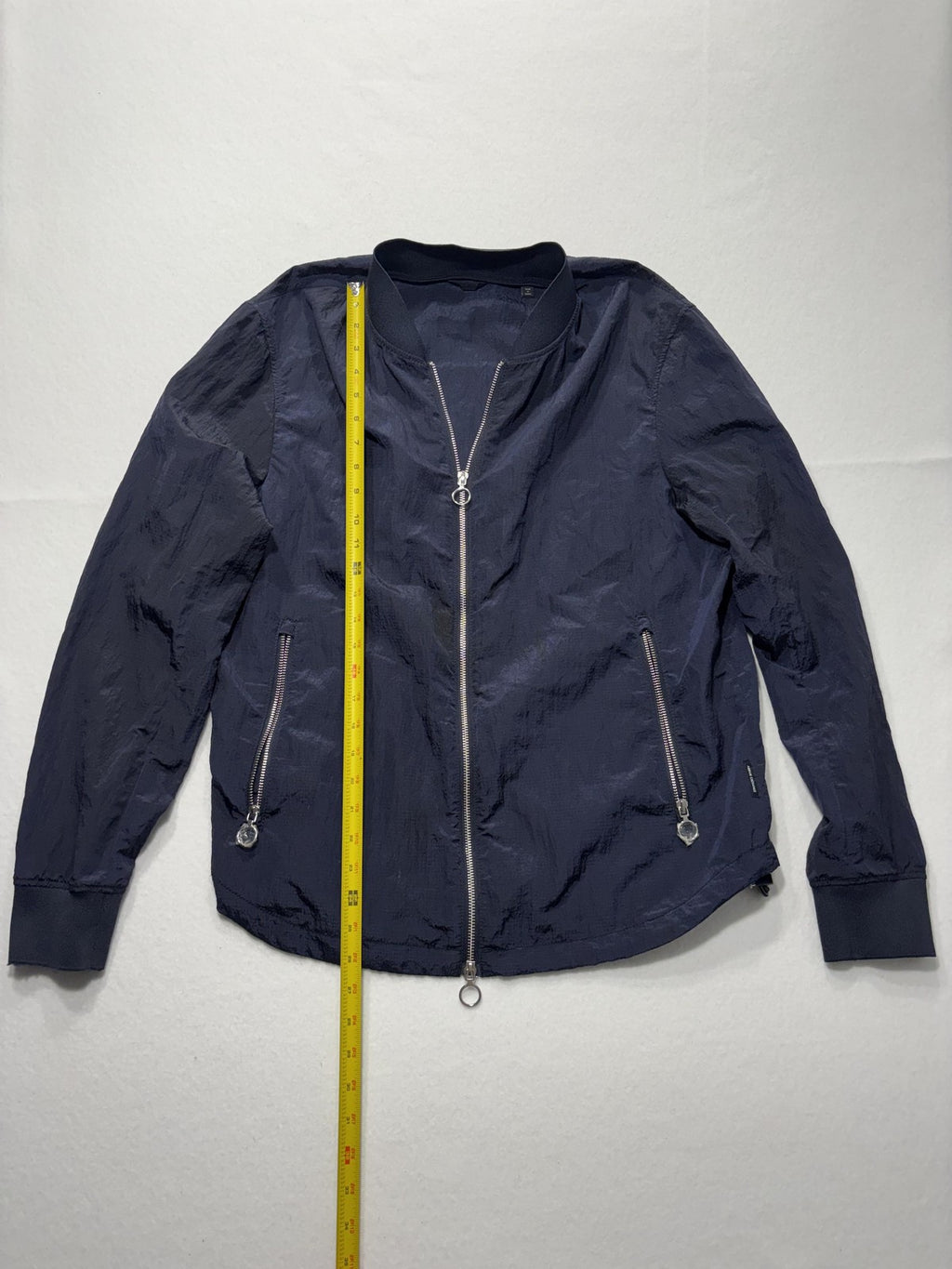 Armani Exchange Jacket Mens XL Blue Nylon Bomber Full Zip Lightweight Casual