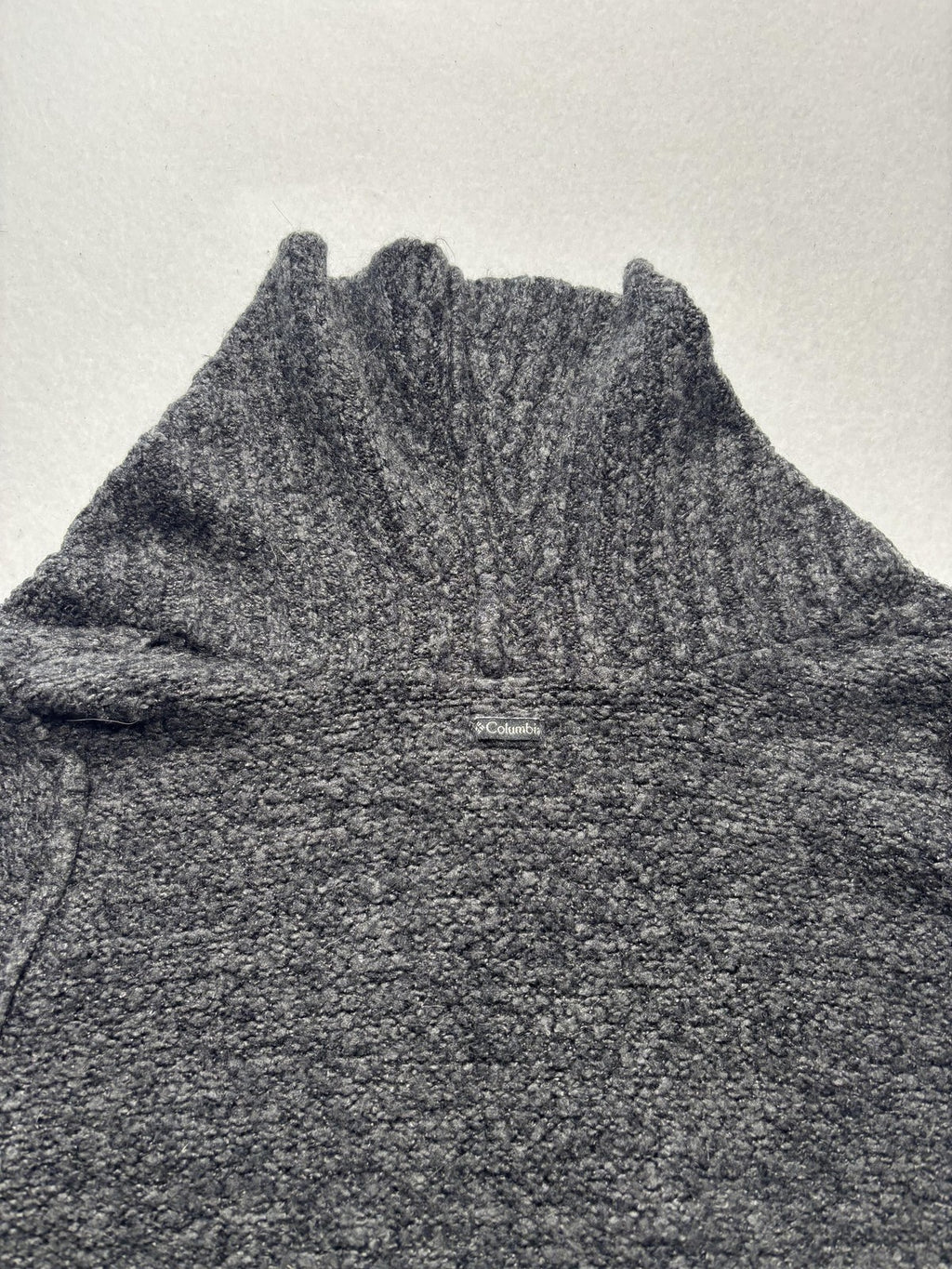 Columbia Sweater Womens Small Gray Hooded Cowl Neck Button Henley Knit