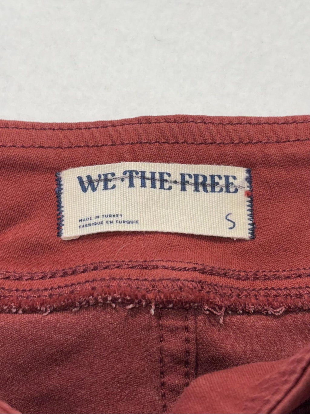 We The Free Pants Womens Small Red Twill Jegging Flare Leg Pull On Stretch