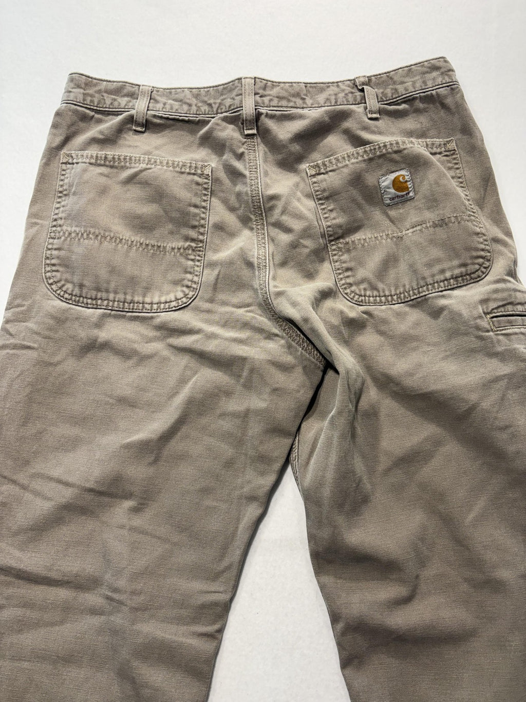Carhartt Carpenter Pants Mens 34x32 Beige Relaxed Fit Canvas Workwear Casual