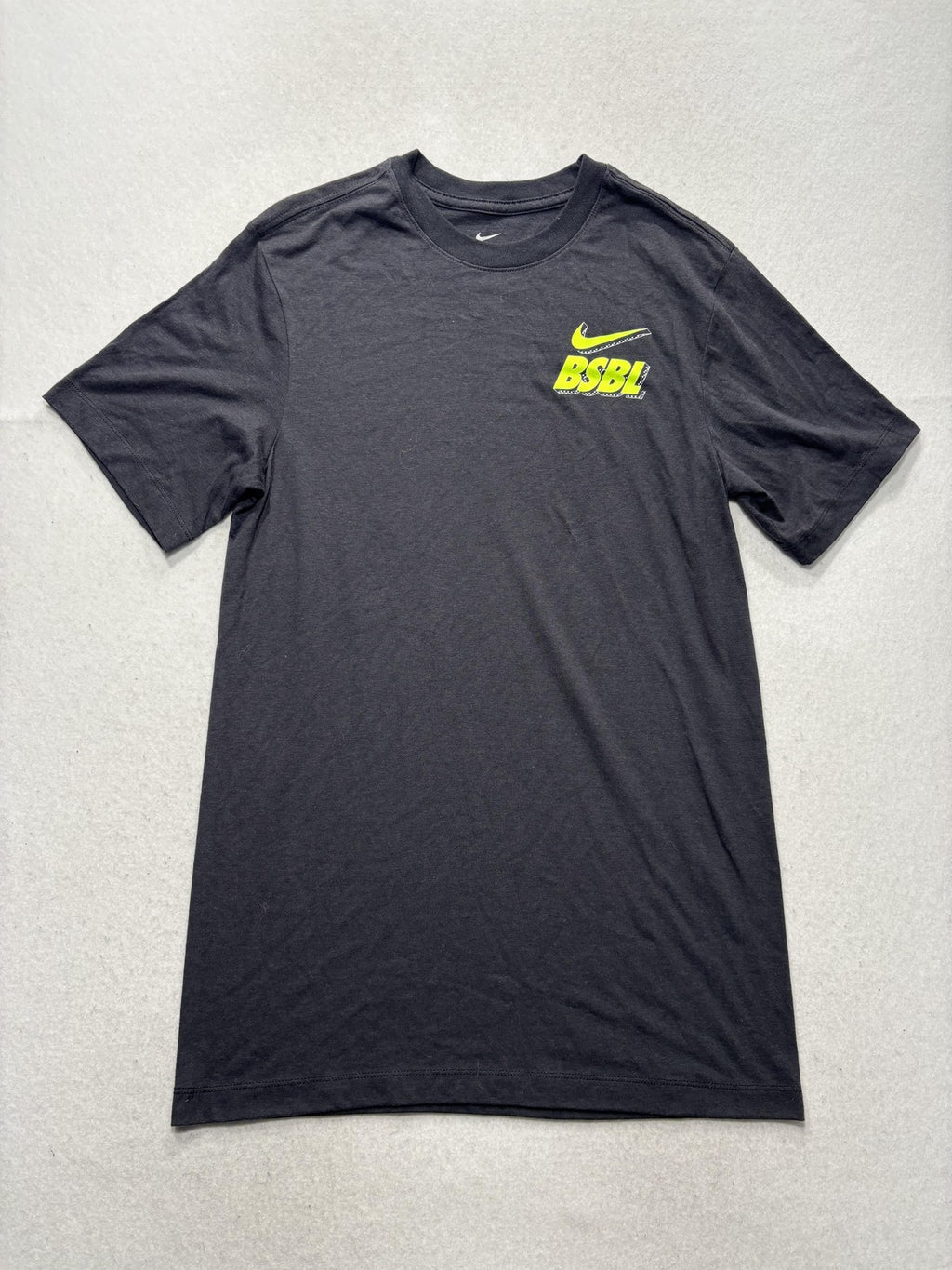 Nike Shirt Mens Small Gray BSBL Baseball Graphic Tee Short Sleeve Swoosh Logo