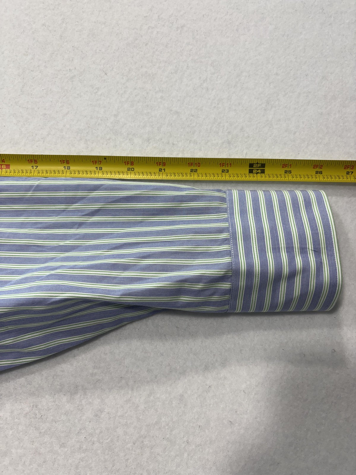 Hugo Boss Dress Shirt Mens 16 34/35 Blue Stripe Cotton Regular Fit LS Button Up