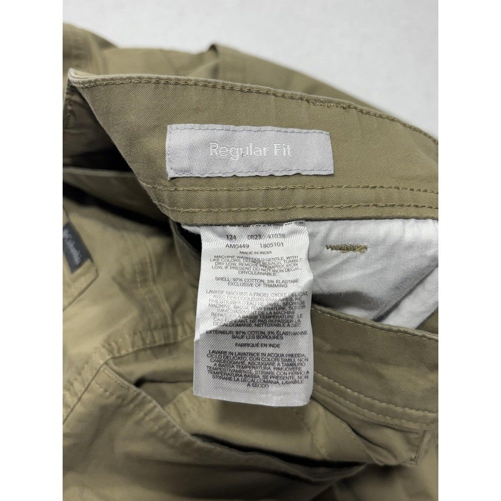 Columbia Khaki Pants Mens 34x30 Green Regular Fit Canvas Stretch AM0449 Outdoor