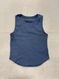 American Eagle Outfitters Tank Womens Medium Blue Crew Neck Ribbed Knit Basic