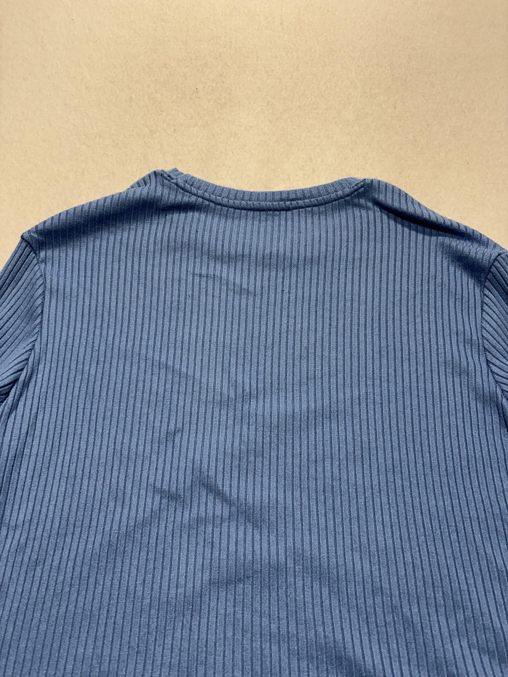 American Eagle Blue Ribbed Crew Neck Long Sleeve Shirt Womens M AEM120605U9A