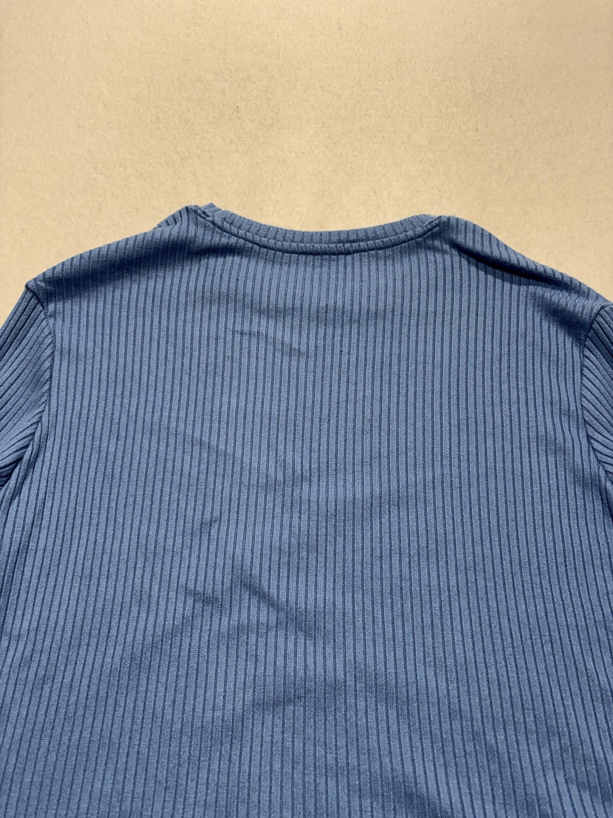 American Eagle Blue Ribbed Crew Neck Long Sleeve Shirt Womens M AEM120605U9A