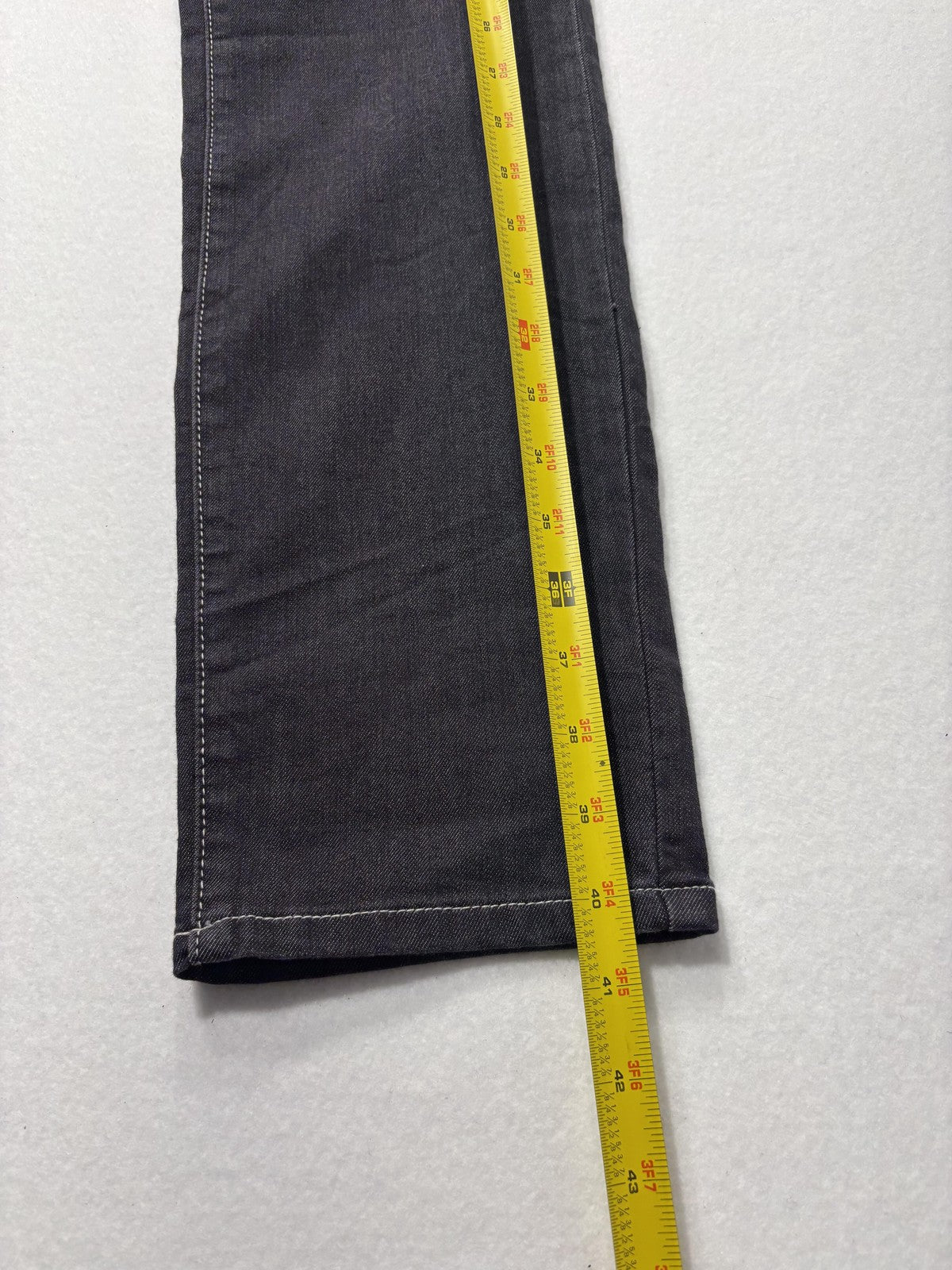 PrAna Jeans Womens 12 Gray Dark Wash Straight Leg Mid Rise Stretch 33x32