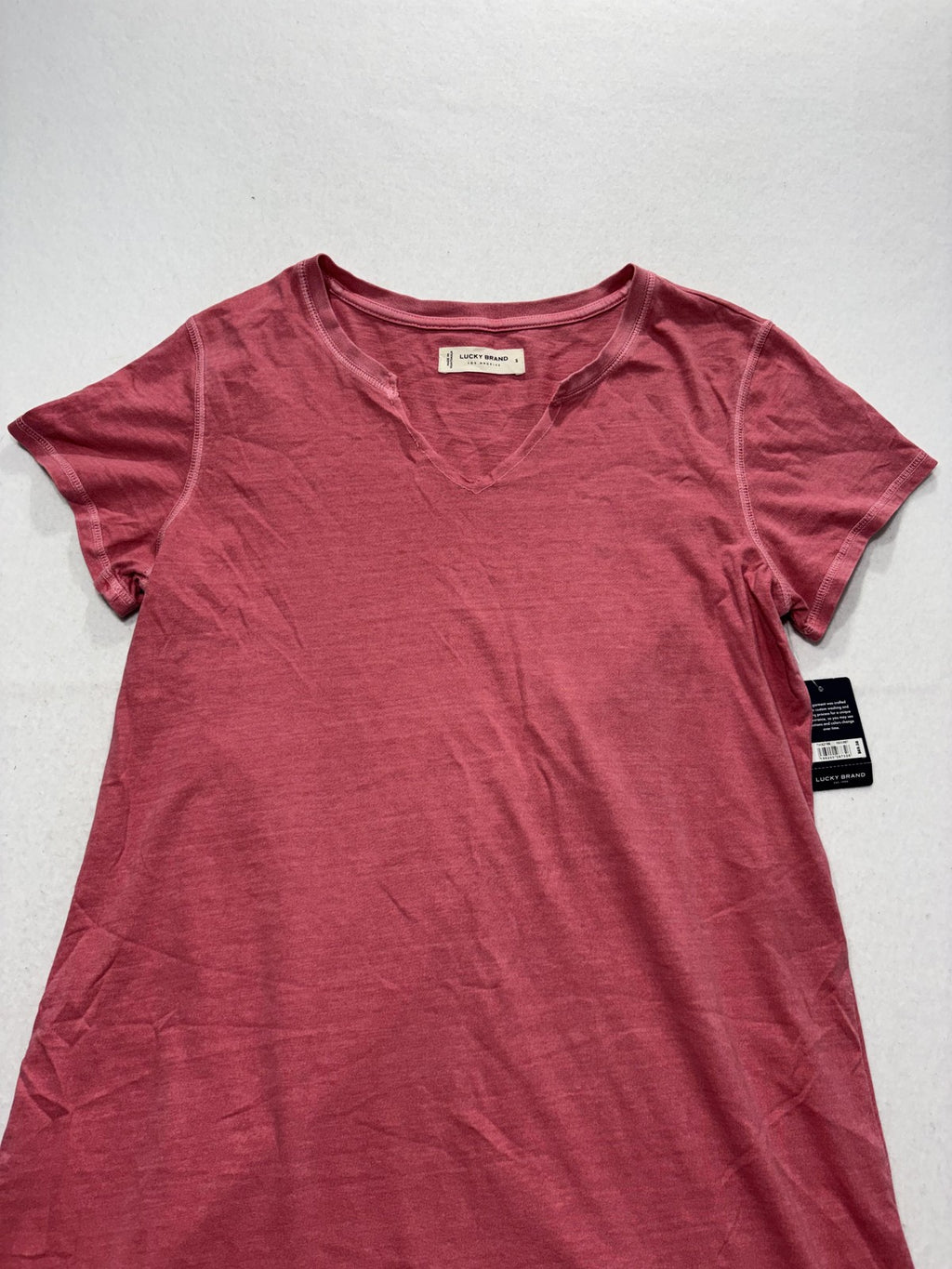 Lucky Brand T-Shirt Dress Womens Small Pink V Neck Short Sleeve Jersey Casual