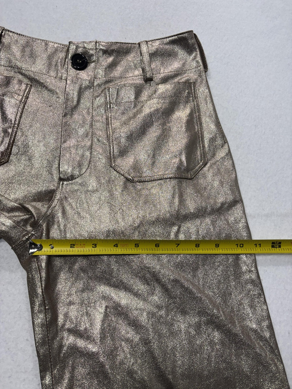 Maeve Pants Womens 26 Gold Colette Metallic Cropped Wide Leg Anthropologie