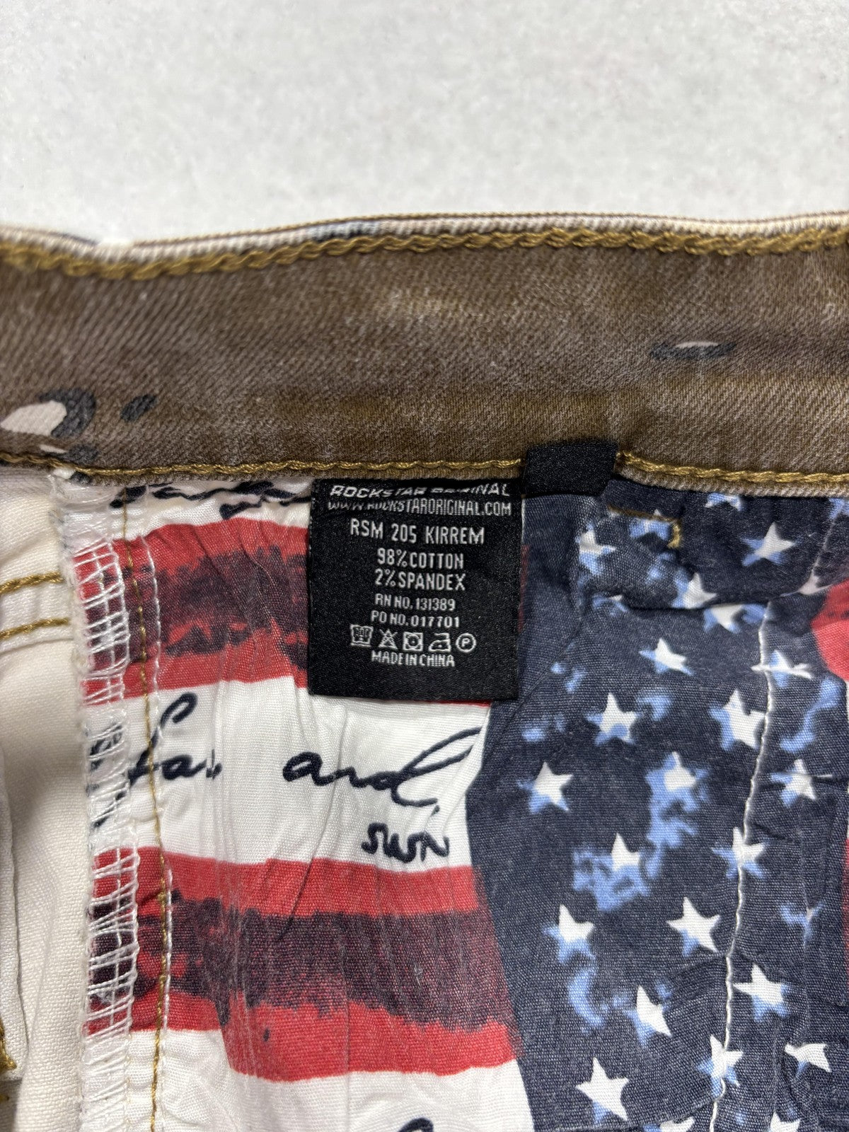 Rockstar Original Black Label Cargo Pants Mens 33x33 Brown Camo Flare Denim