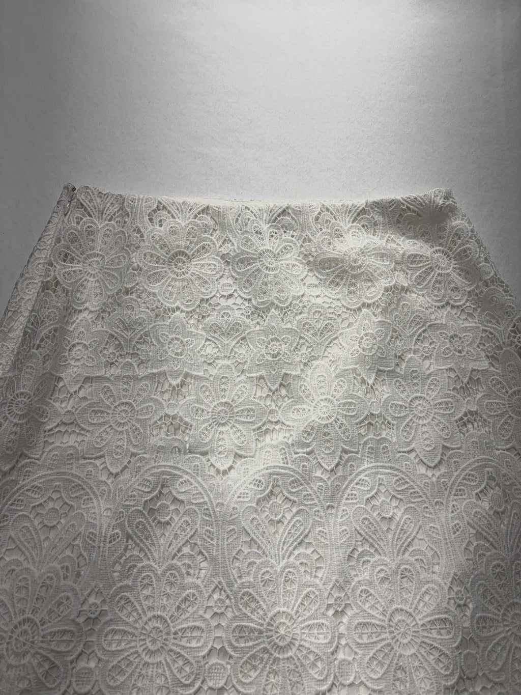 Abercrombie & Fitch Skirt Womens Large White Floral Lace Lined Midi Bridal