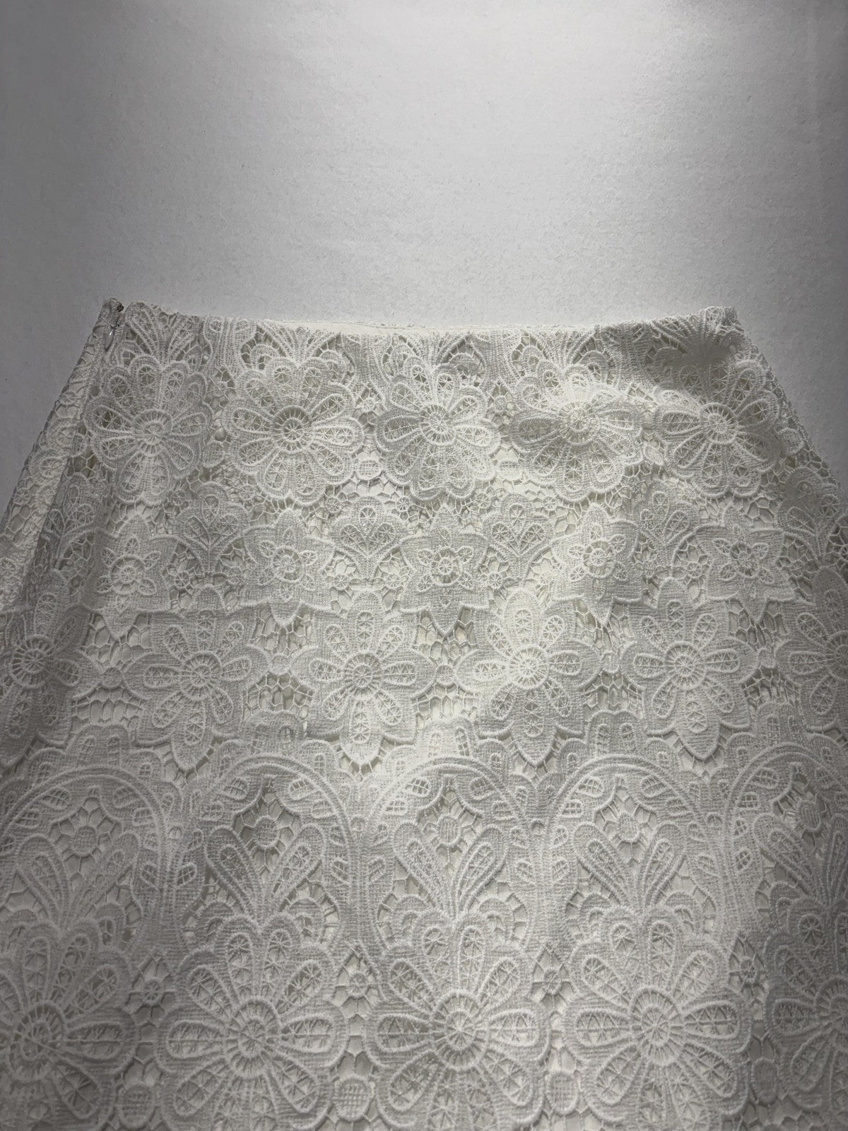 Abercrombie & Fitch Skirt Womens Large White Floral Lace Lined Midi Bridal