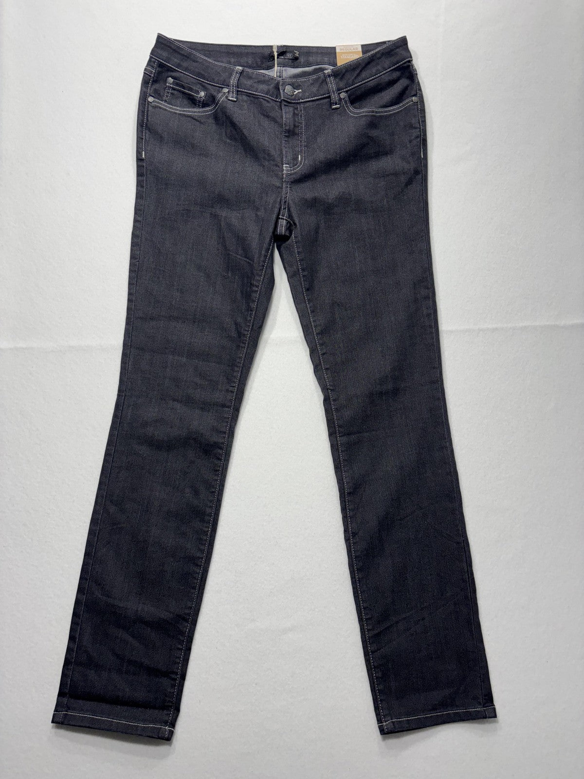 PrAna Jeans Womens 12 Gray Dark Wash Straight Leg Mid Rise Stretch 33x32
