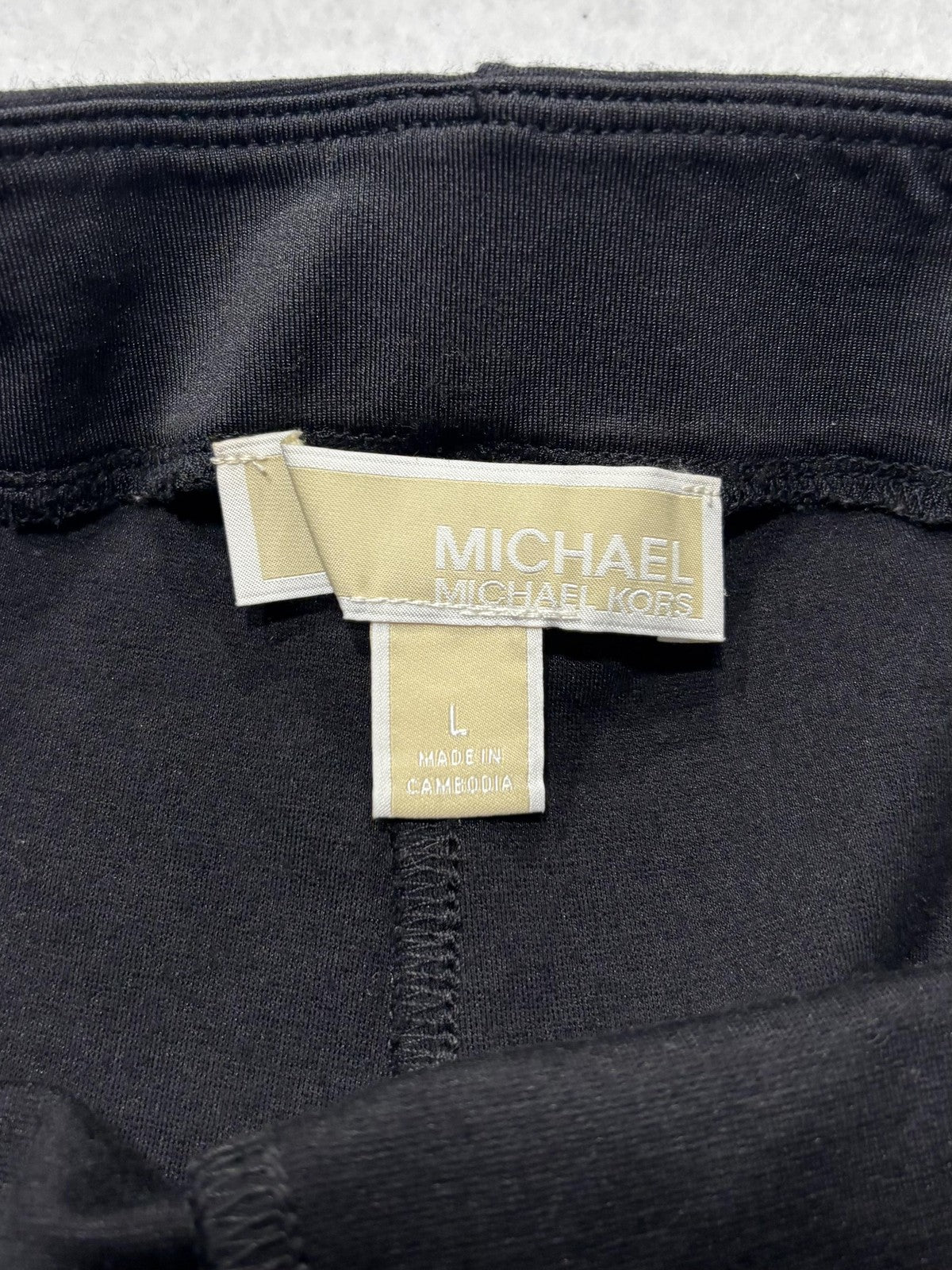 Michael Kors Dress Pants Womens Large Black Ponte Straight Leg Pull On Stretch
