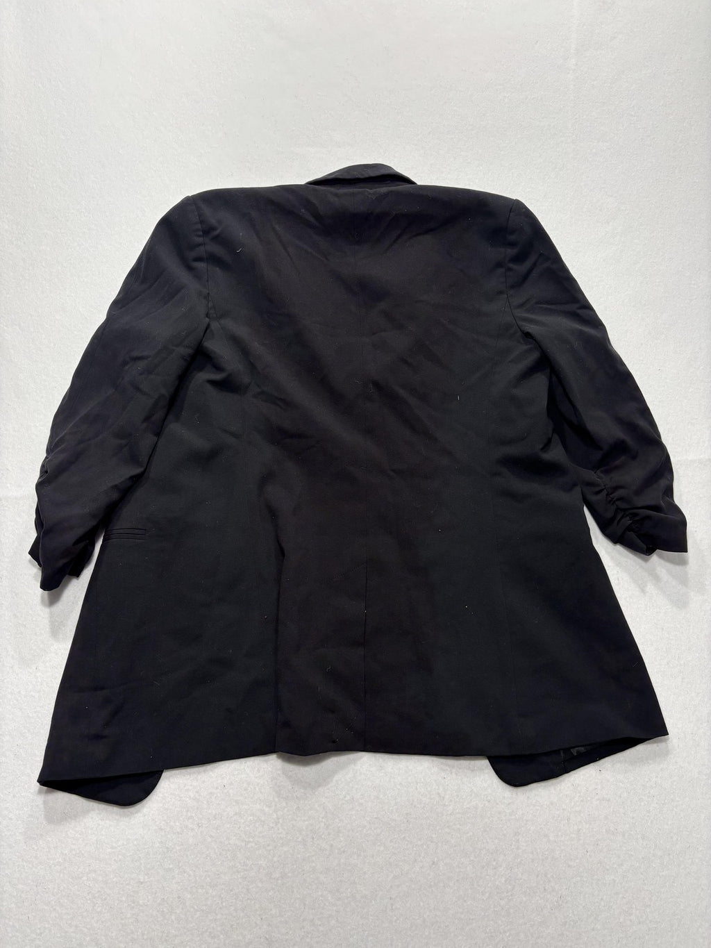 MICHAEL Michael Kors Blazer Womens 8 Black Long One Button Ruched Sleeve Stretch