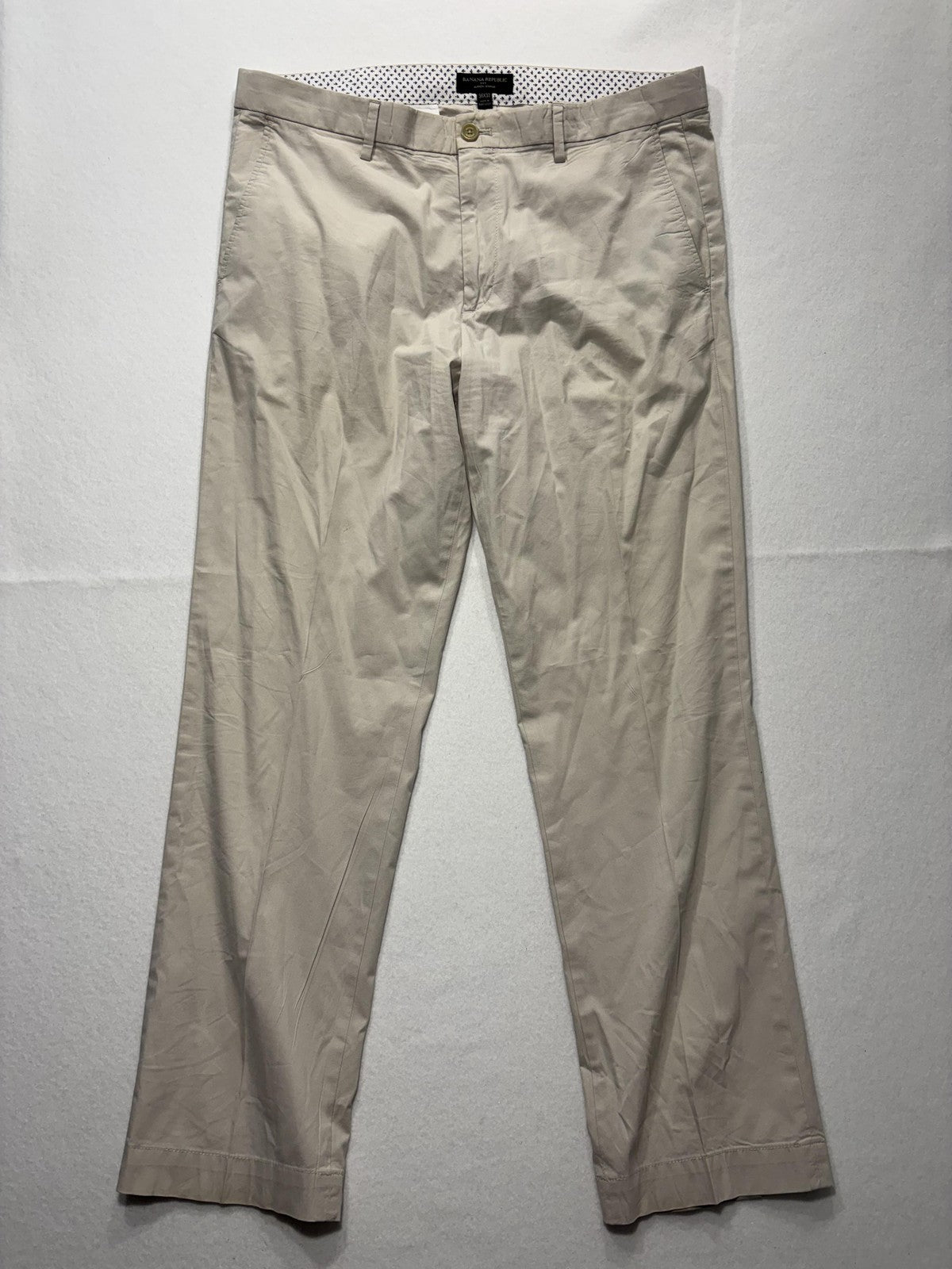 Banana Republic Chino Pants Mens 36x32 Beige Straight Leg Stretch Casual Work