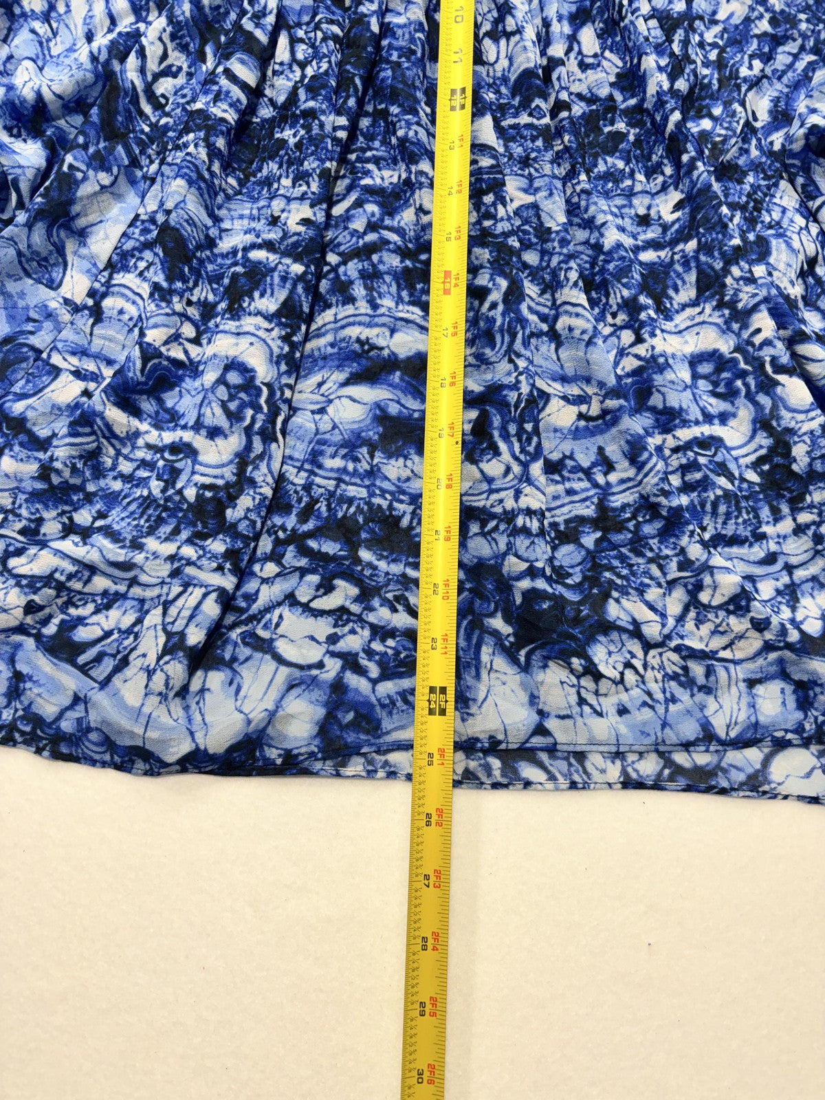 Michael Kors Blouse Womens XL Blue Geometric 3/4 Sleeve Tunic Top