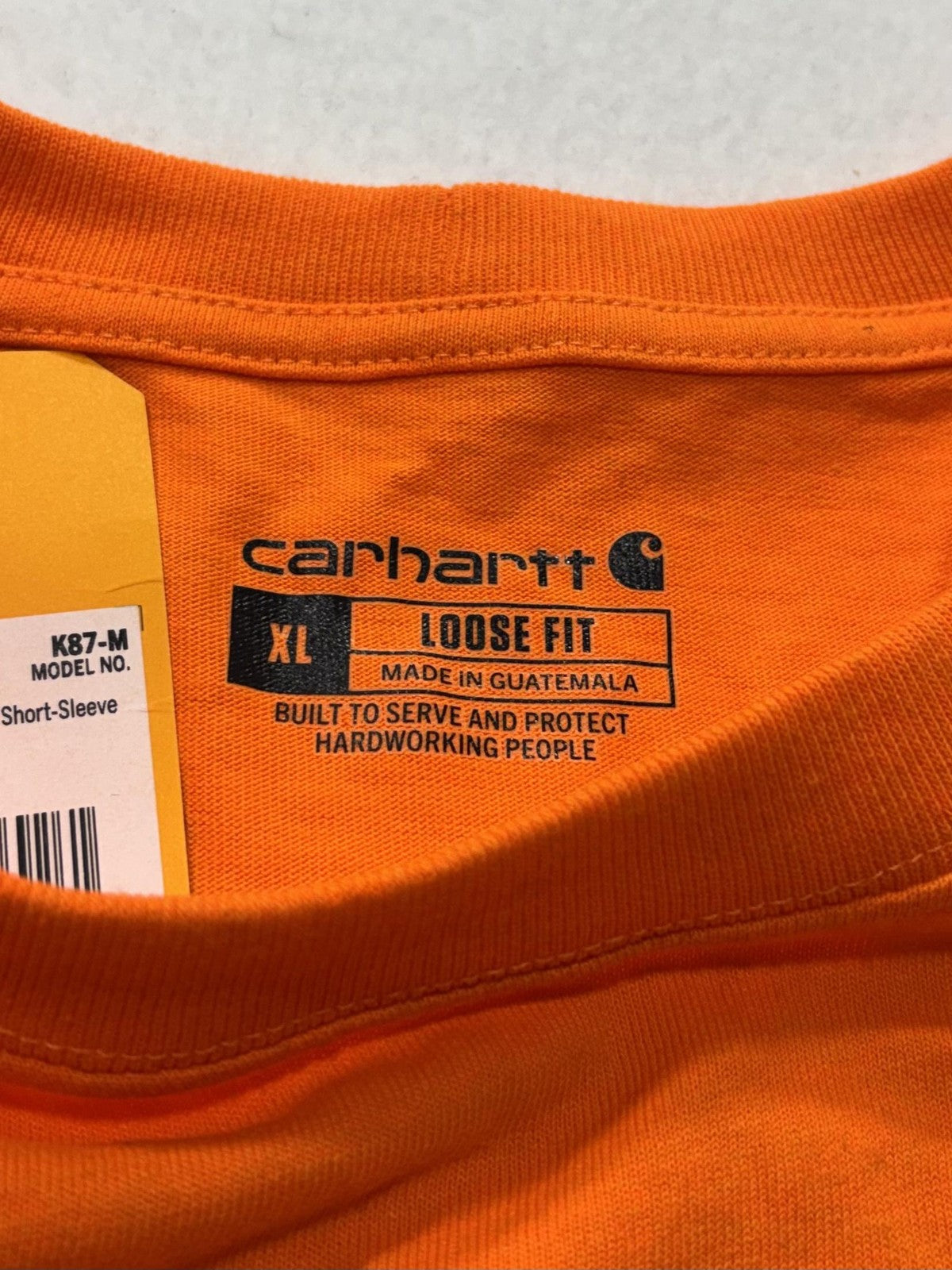 Carhartt Shirt Mens XL Orange K87 Loose Fit Pocket T-Shirt Heavyweight Workwear