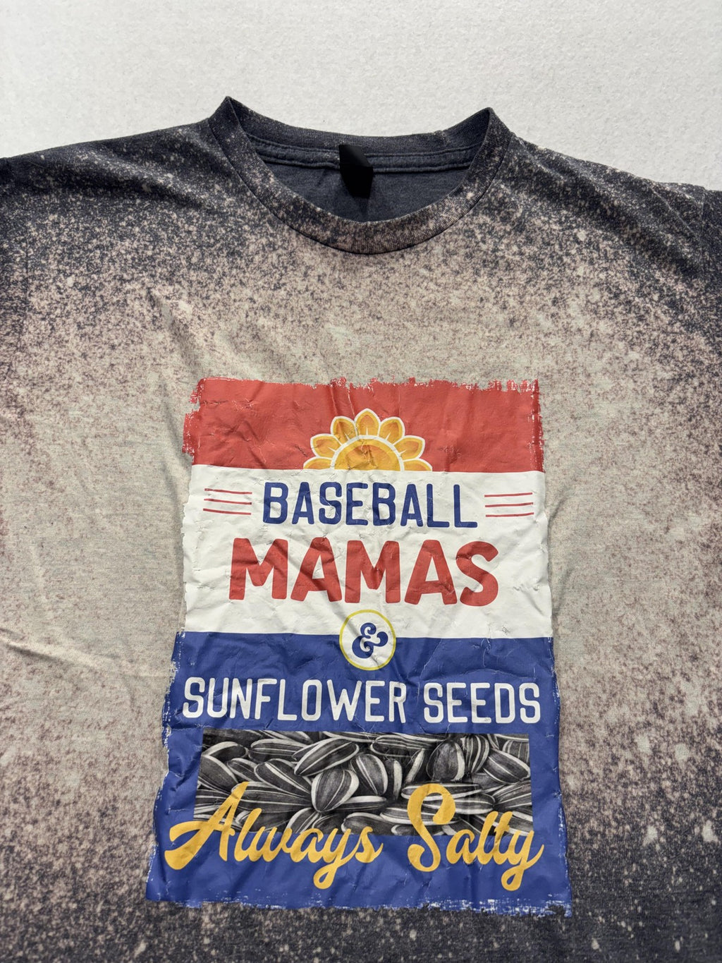 Tultex Shirt Womens Medium Gray Baseball Mamas Sunflower Seeds Graphic Tee