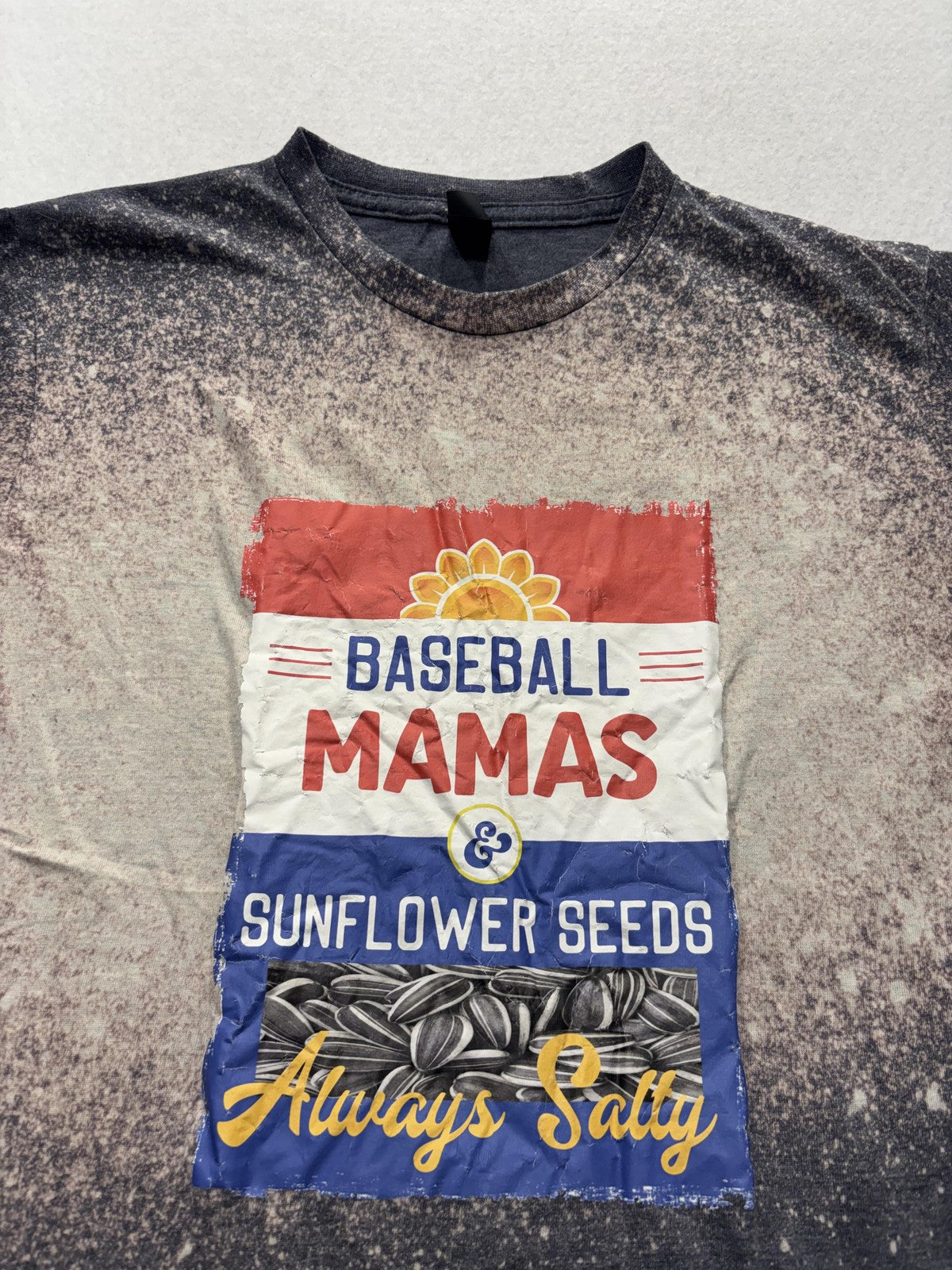 Tultex Shirt Womens Medium Gray Baseball Mamas Sunflower Seeds Graphic Tee