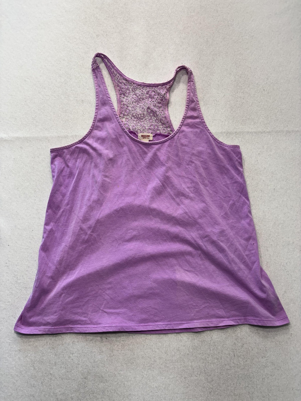 Mossimo Supply Co Tank Top Juniors L Purple Lace Racerback Jersey RN17730