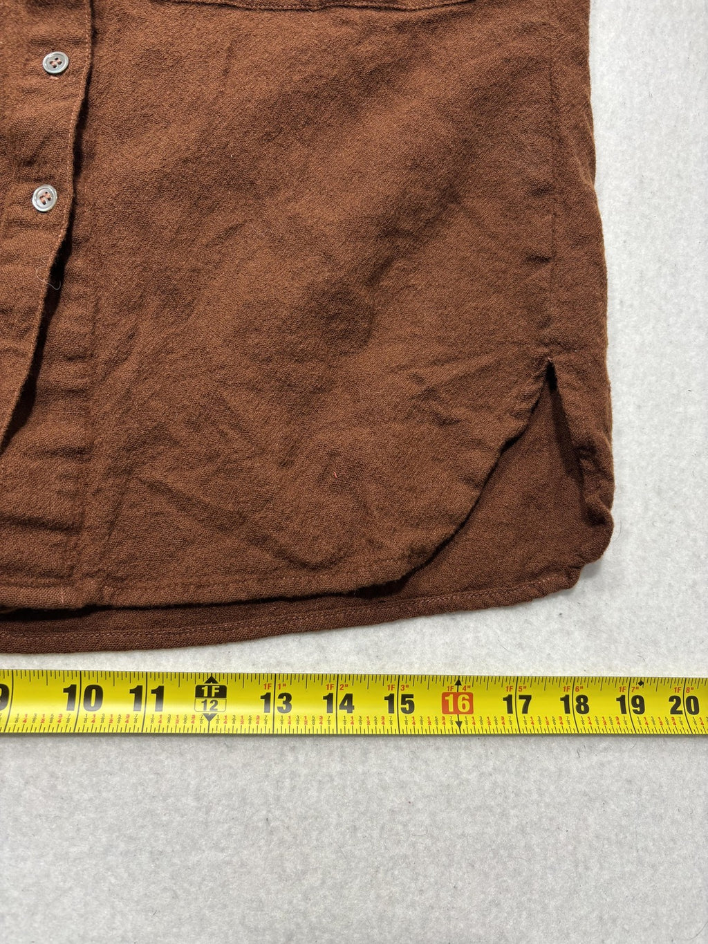 Sakowitz Vintage Brown Wool Button Front Collared Shirt Womens 8 Long Sleeve Top
