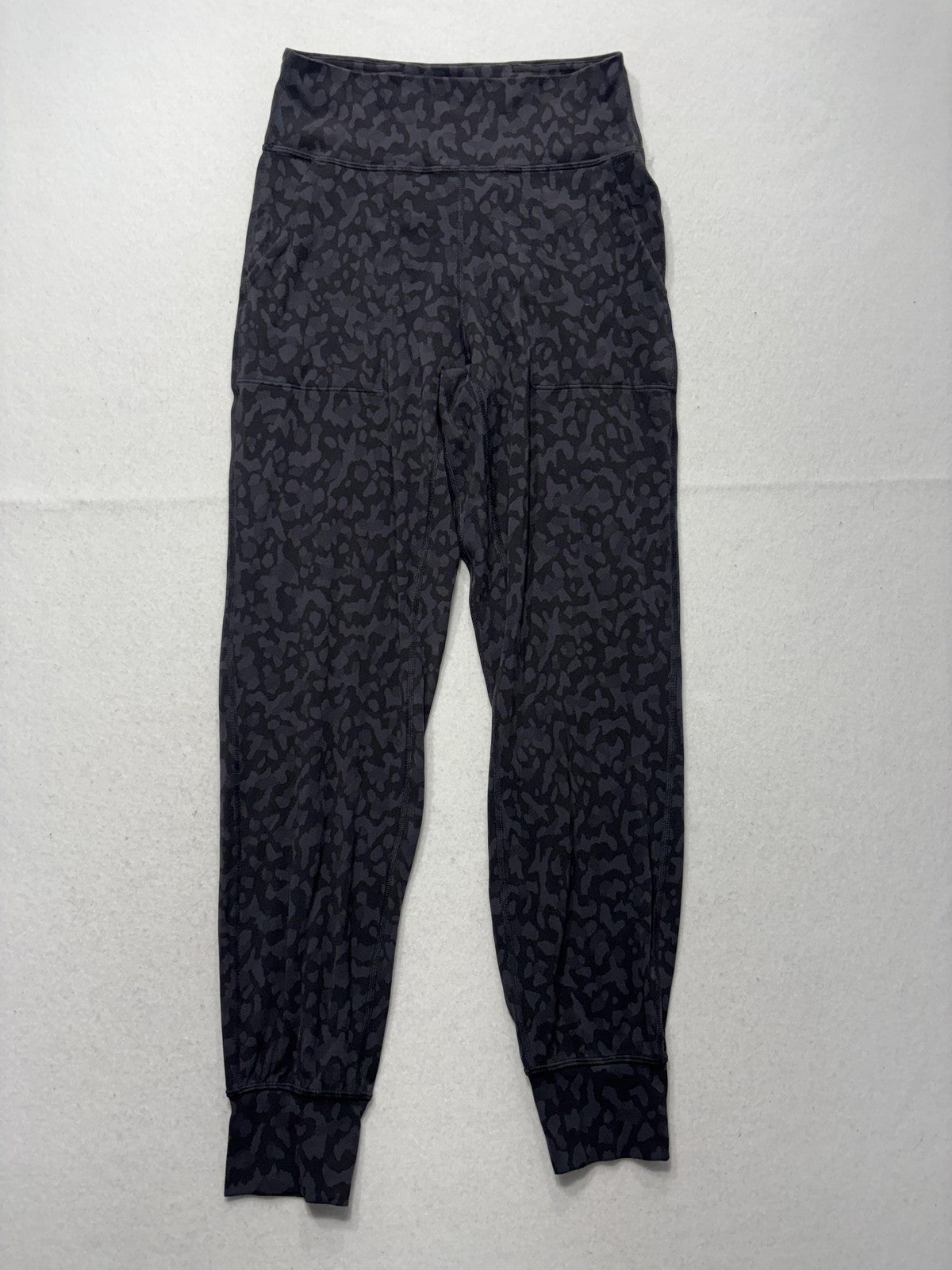 Lululemon Jogger Pants Womens 6 Gray Camo High Rise 27.5" Inseam Ankle Pockets