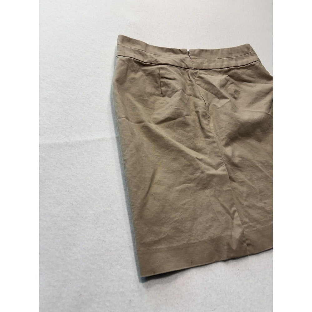 Banana Republic Skirt Womens 4 Beige Stretch Twill Knee Length Pencil Work