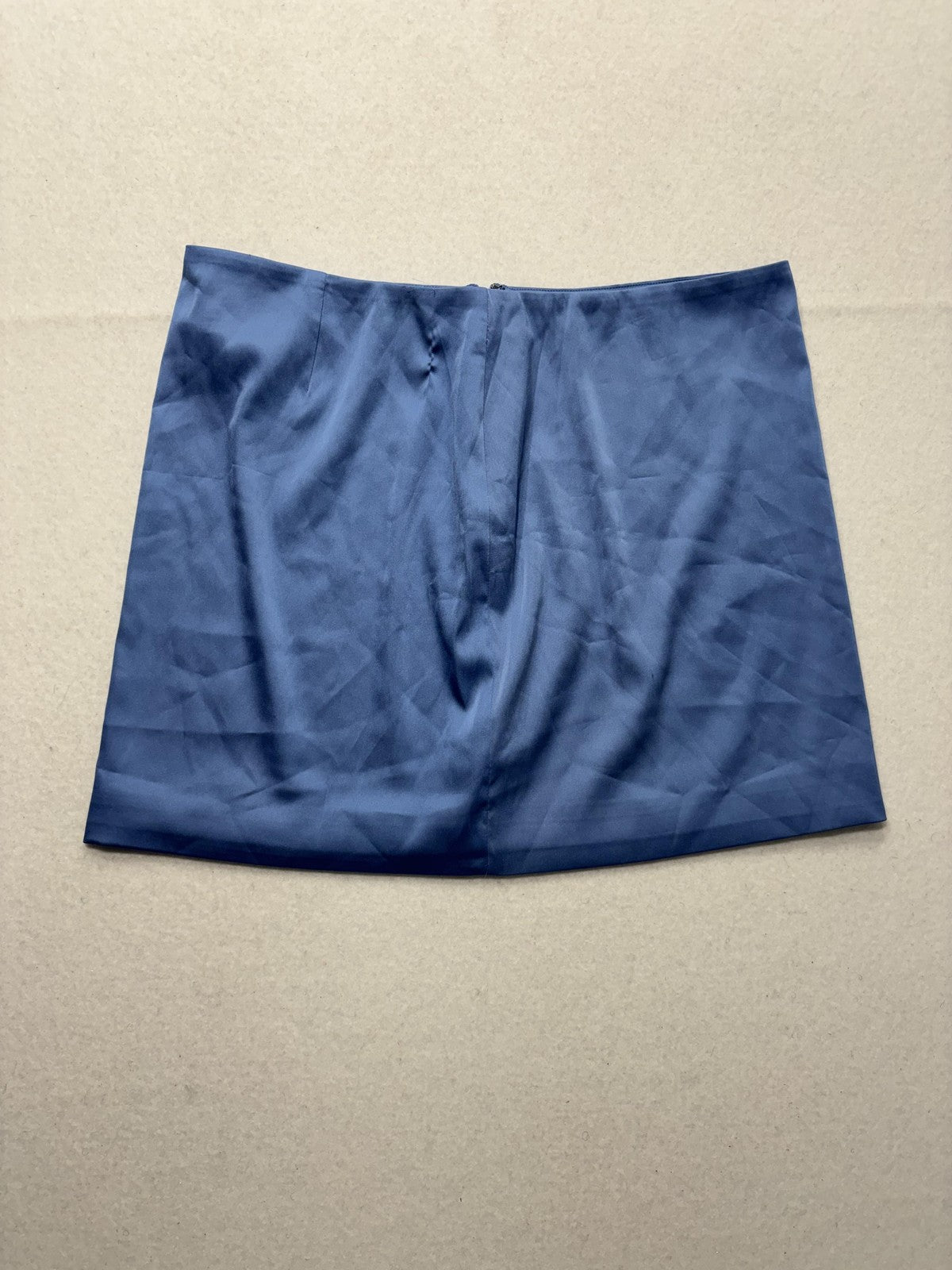Sunday Best Skirt Womens 8 Blue Satin Mini Rocco Zip Back Aritzia Party Cocktail